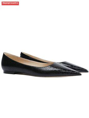 Faux Leather Pointed Toe Flat Shoes Comfort Walking Dress Flats